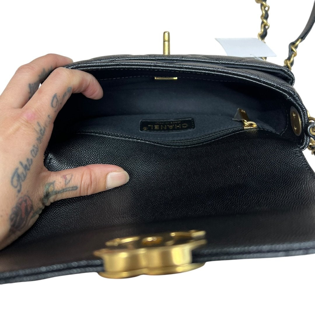 CHANEL Caviar Mini Flap Bag Shoulder Bag Black Gold Hardware | Authentic Pre-Owned Luxury