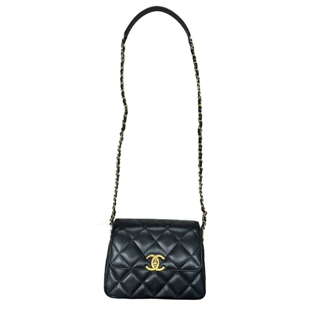 CHANEL Caviar Mini Flap Bag Shoulder Bag Black Gold Hardware | Authentic Pre-Owned Luxury