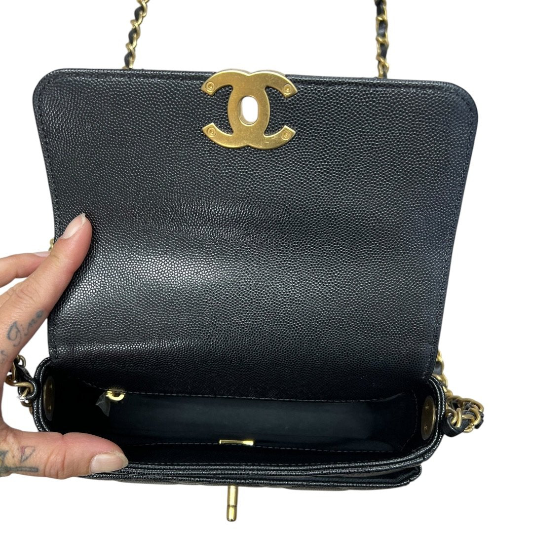 CHANEL Caviar Mini Flap Bag Shoulder Bag Black Gold Hardware | Authentic Pre-Owned Luxury