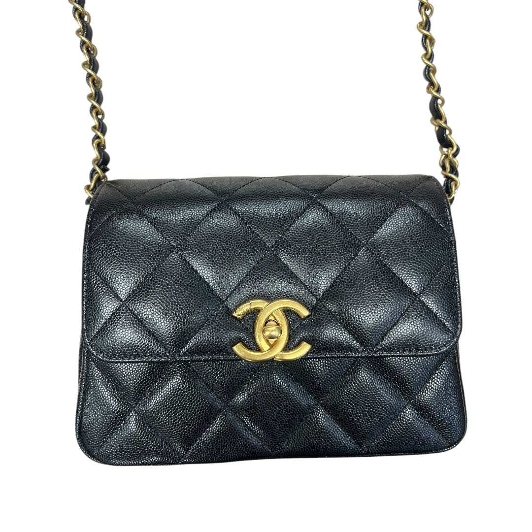 CHANEL Caviar Mini Flap Bag Shoulder Bag Black Gold Hardware | Authentic Pre-Owned Luxury