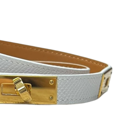 HERMES Epsom Kelly Bracelet White Gold Hardware | Authentic Pre-Owned Luxury