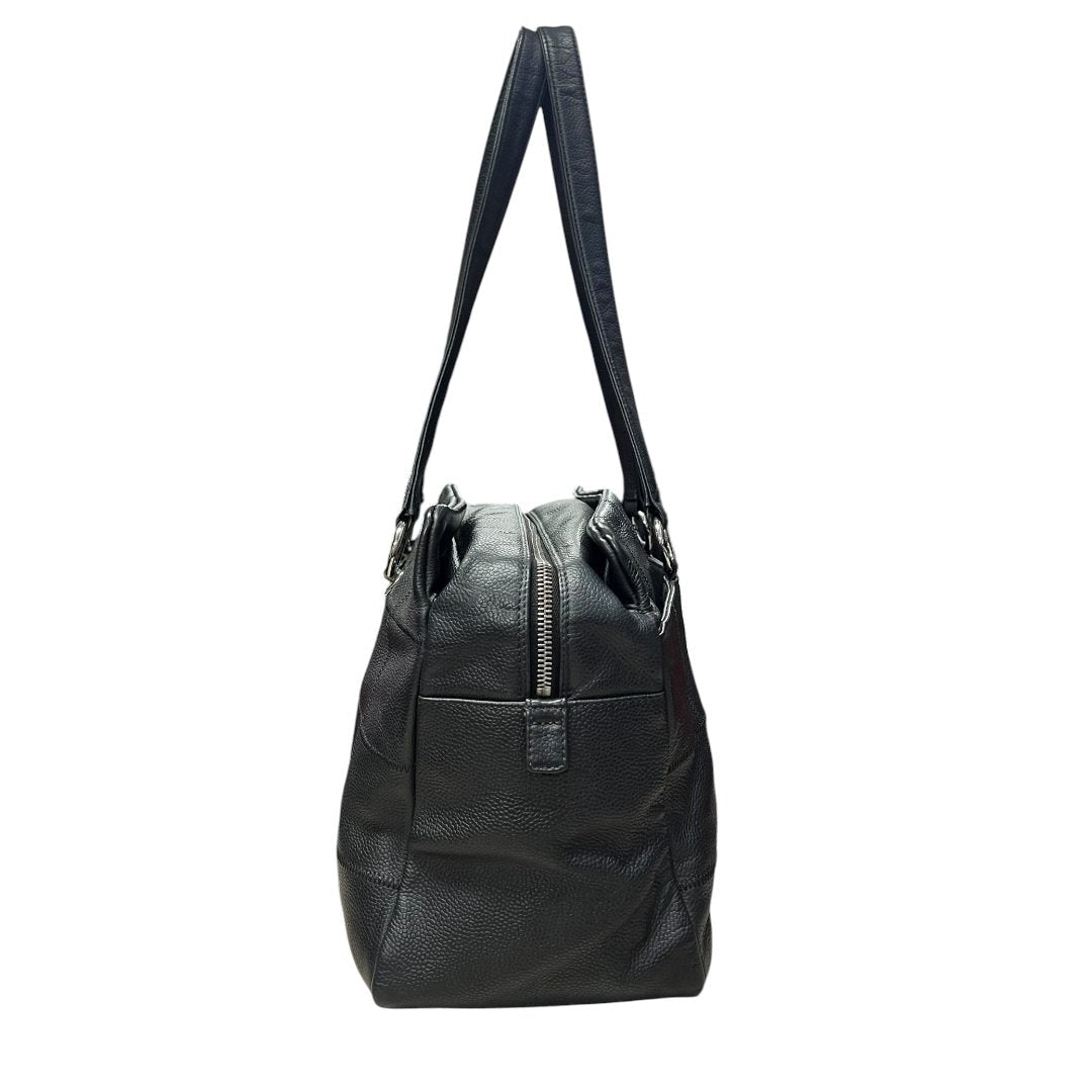 CHANEL Grained Leather Chocolate Bar Tote Bag Black Silver Hardware | Authentic Pre-Owned Luxury