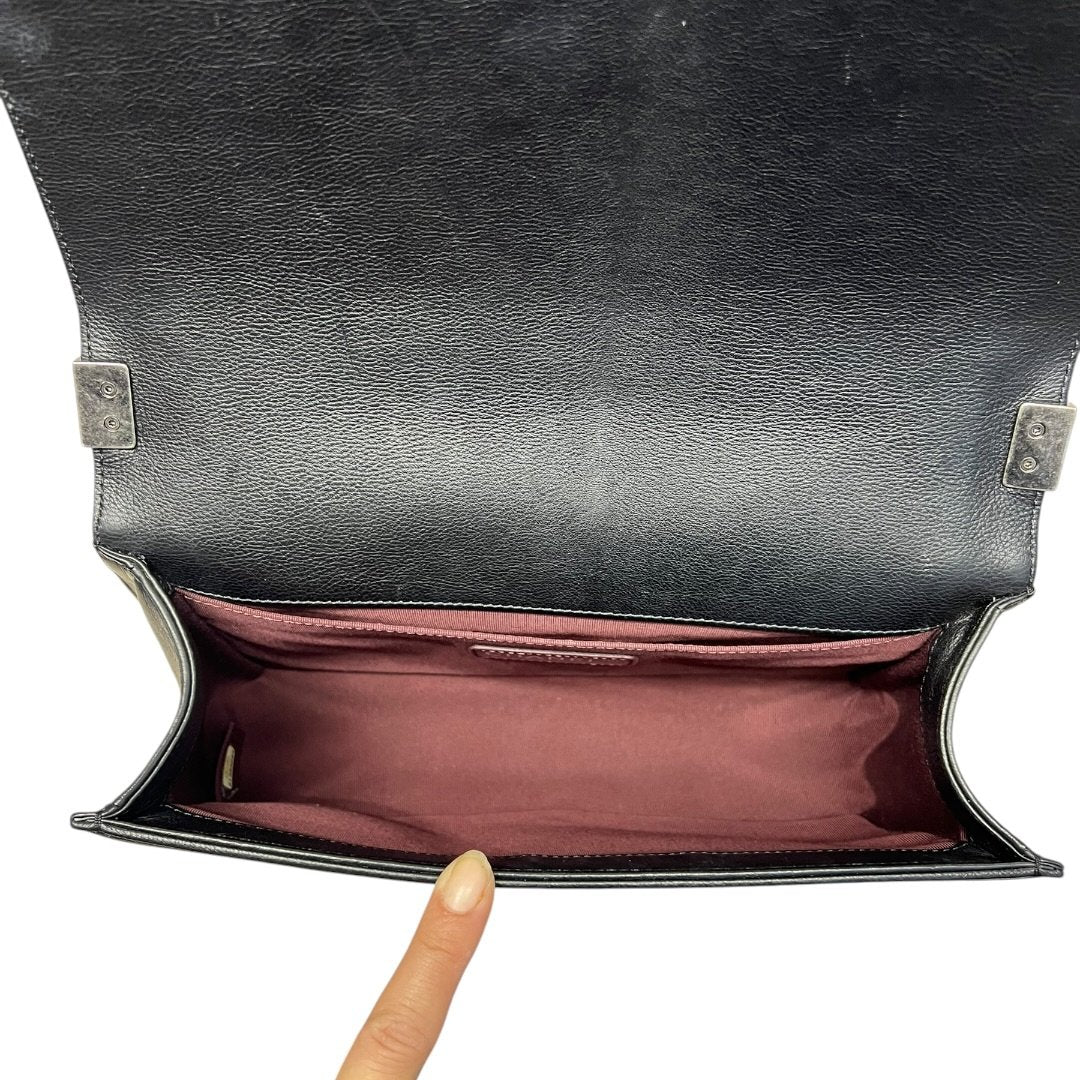 CHANEL Lambskin Boy Chanel Shoulder Bag Black Silver Hardware | Authentic Pre-Owned Luxury