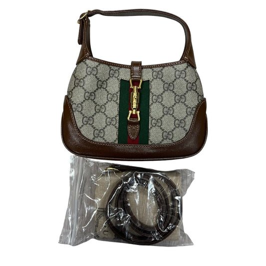 GUCCI GG Supreme Canvas Jackie 1961 Mini Hobo Bag Shoulder Bag Beige, Brown, Green, Red Gold Hardware | Authentic Pre-Owned Luxury