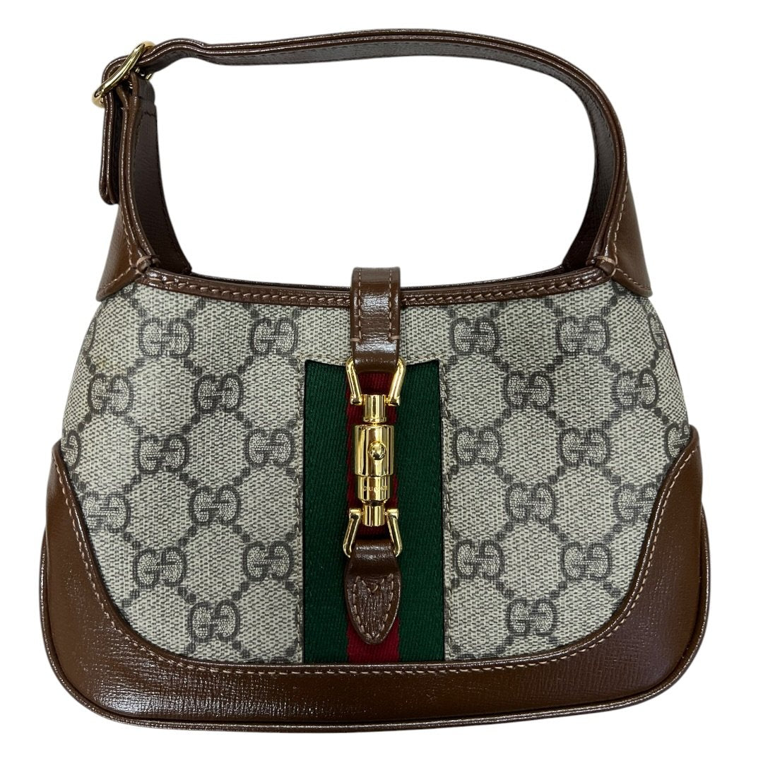 GUCCI GG Supreme Canvas Jackie 1961 Mini Hobo Bag Shoulder Bag Beige, Brown, Green, Red Gold Hardware | Authentic Pre-Owned Luxury