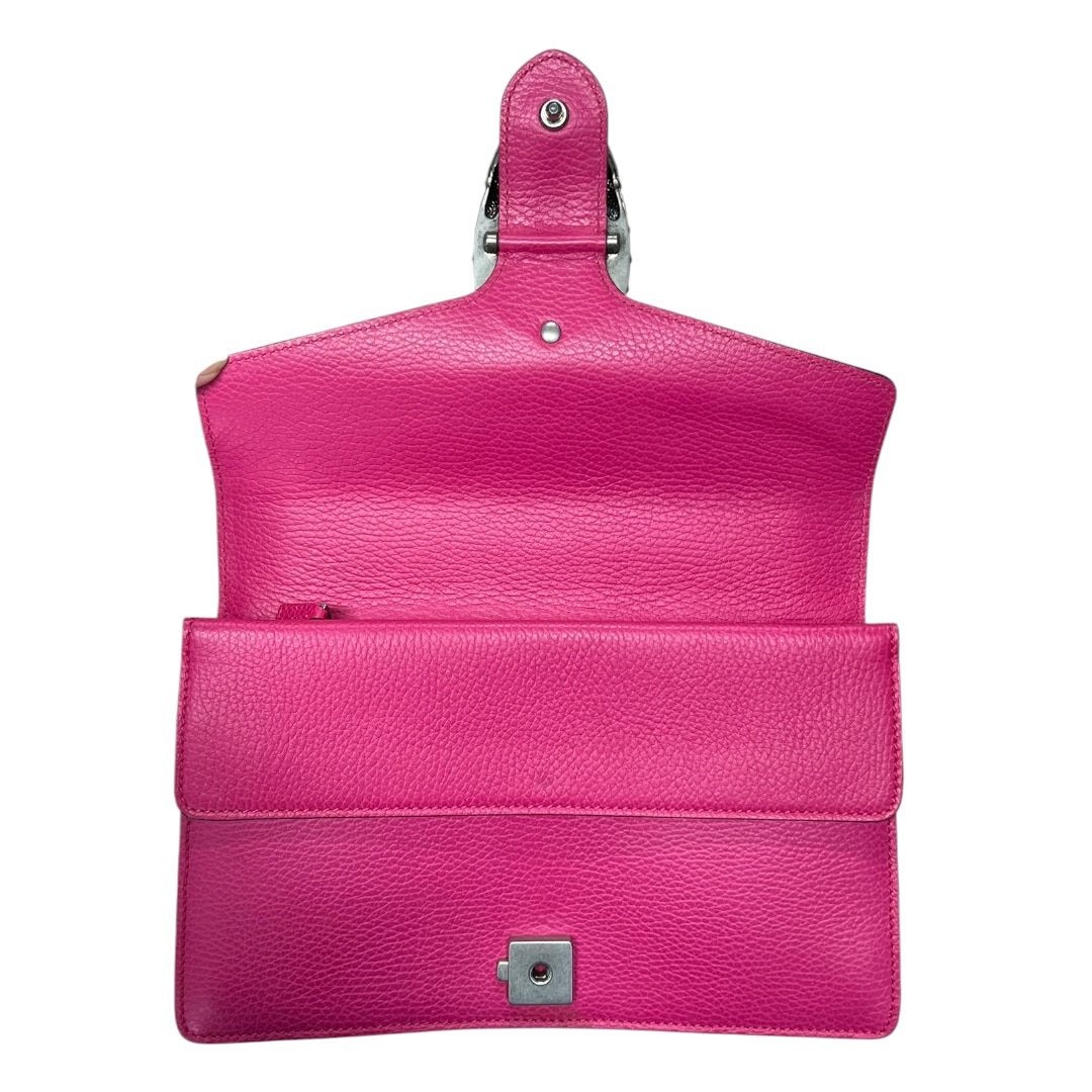 GUCCI Grained Leather Dionysus Shoulder Bag Hot Pink Aged Silver Hardware | Authentic Pre-Owned Luxury