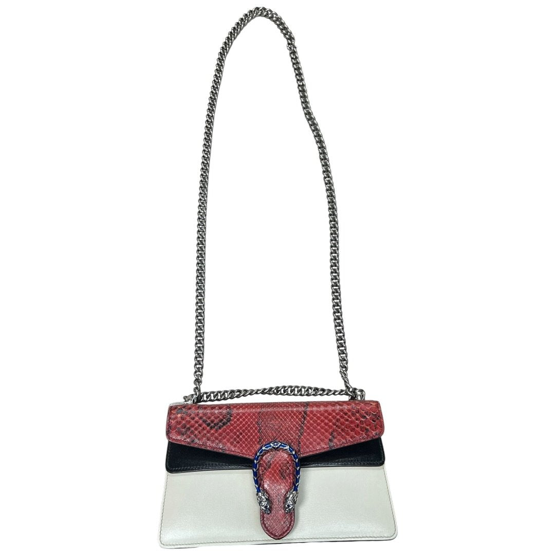 GUCCI Python & Leather Dionysus Shoulder Bag Red, Black, White, Blue Silver-tone Hardware | Authentic Pre-Owned Luxury