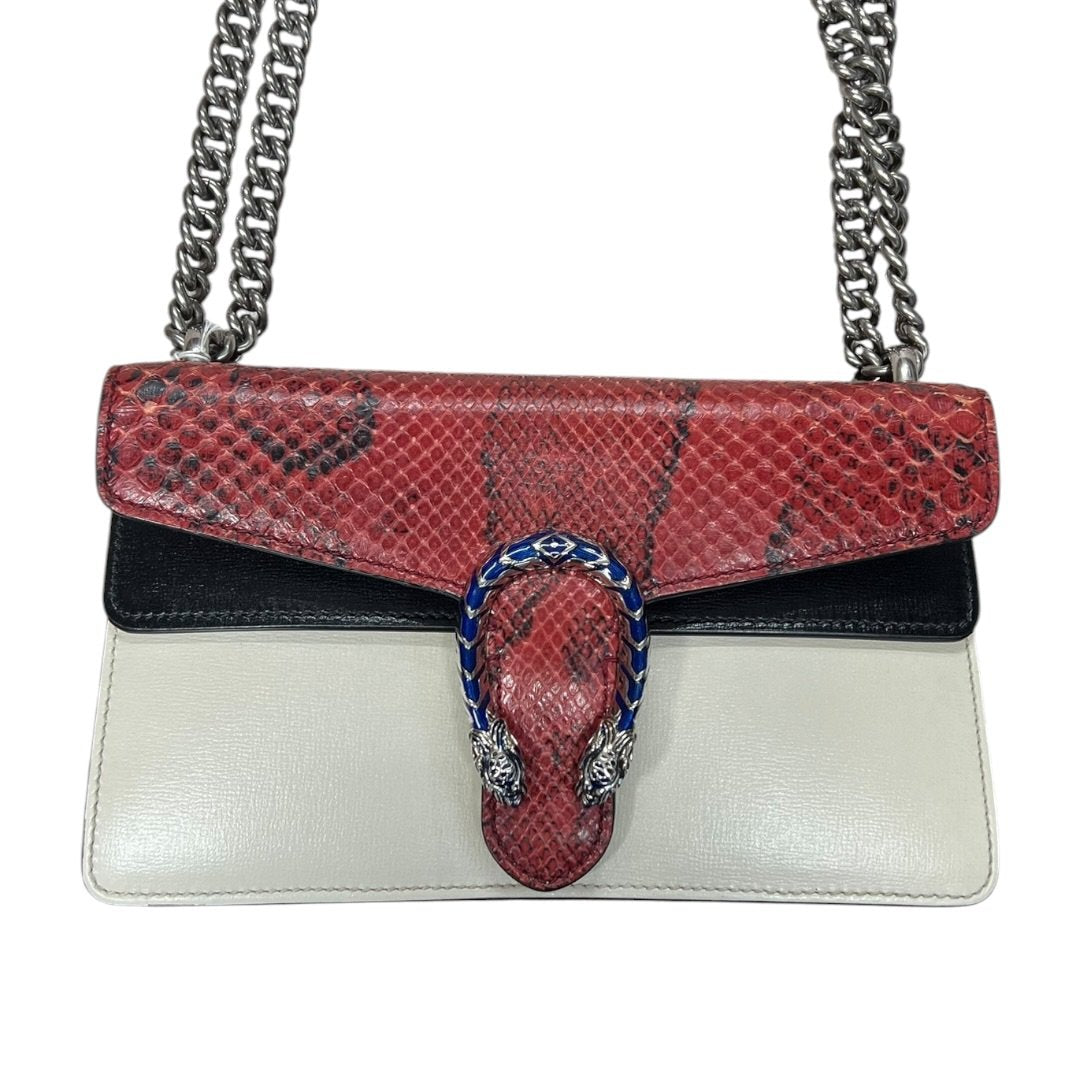 GUCCI Python & Leather Dionysus Shoulder Bag Red, Black, White, Blue Silver-tone Hardware | Authentic Pre-Owned Luxury
