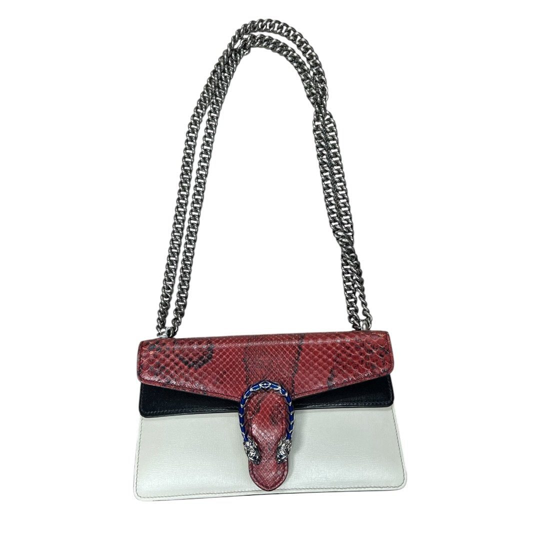 GUCCI Python & Leather Dionysus Shoulder Bag Red, Black, White, Blue Silver-tone Hardware | Authentic Pre-Owned Luxury