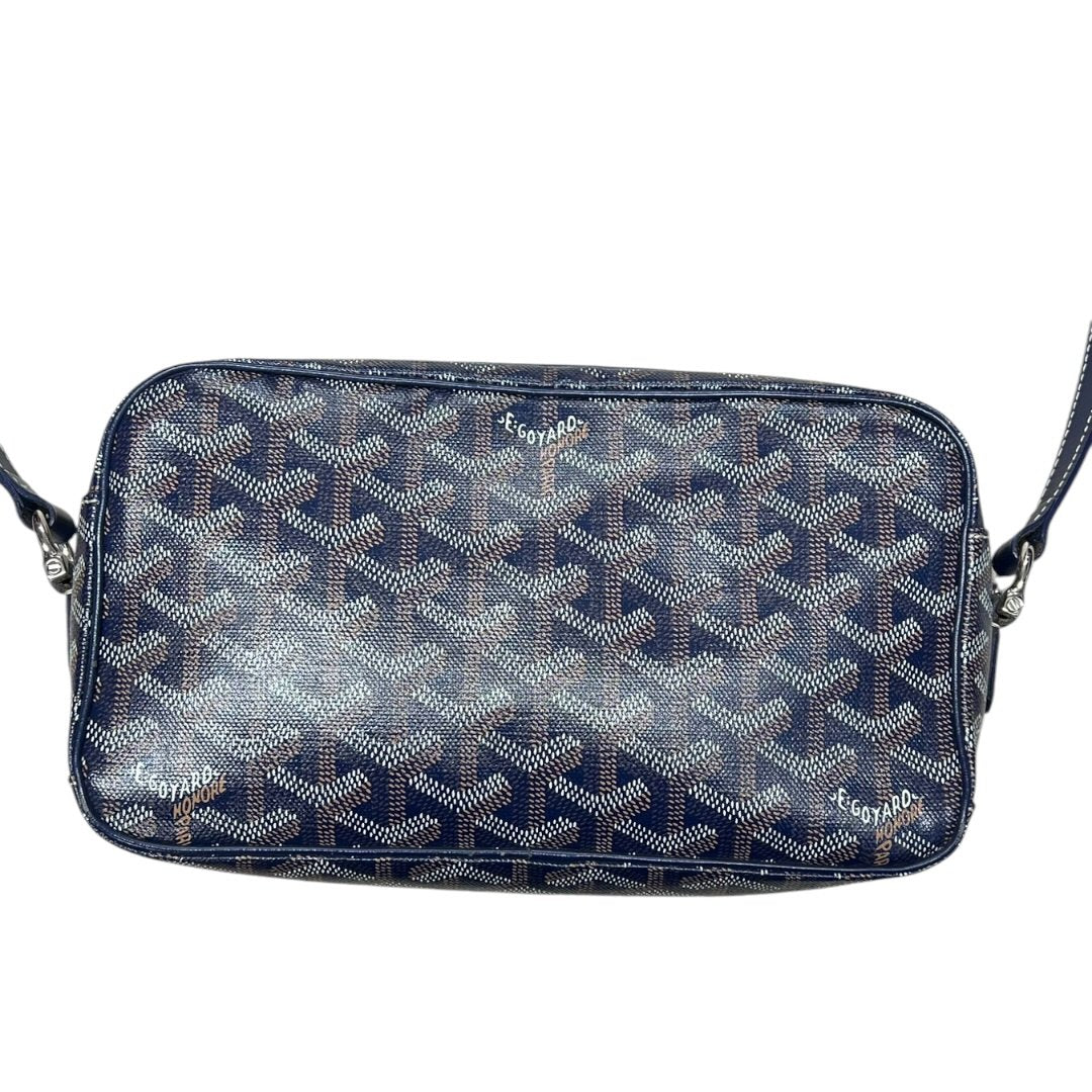 GOYARD Goyardine Canvas Camera Bag Crossbody Bag Navy Blue Silver Hardware | Authentic Pre-Owned Luxury