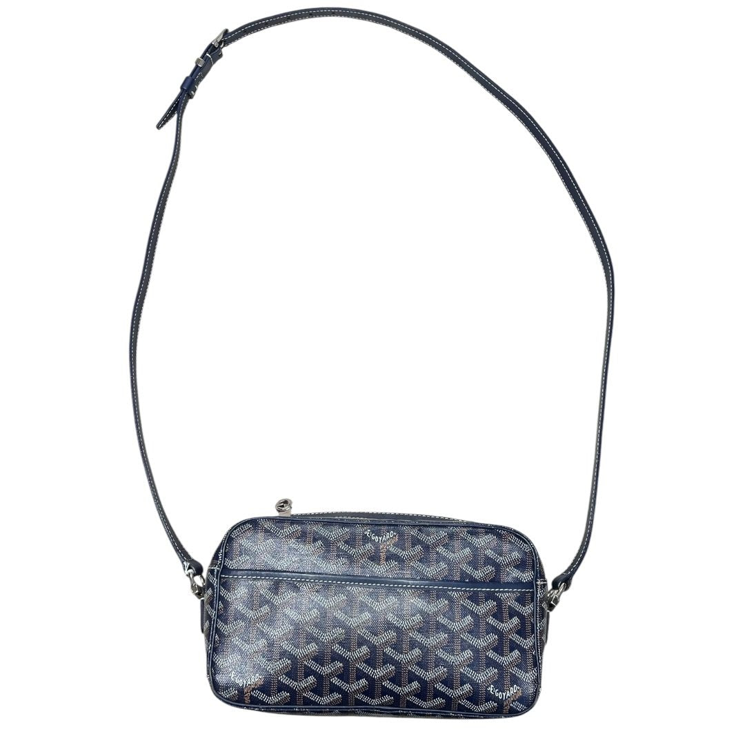GOYARD Goyardine Canvas Camera Bag Crossbody Bag Navy Blue Silver Hardware | Authentic Pre-Owned Luxury