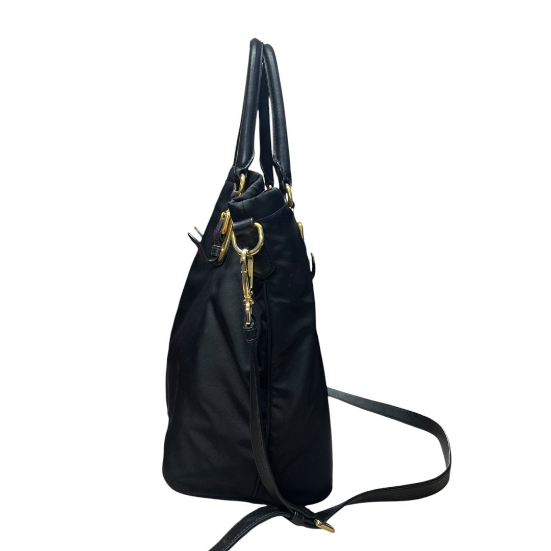 PRADA Tessuto Nylon Tote Bag Tote Black Gold Hardware | Authentic Pre-Owned Luxury