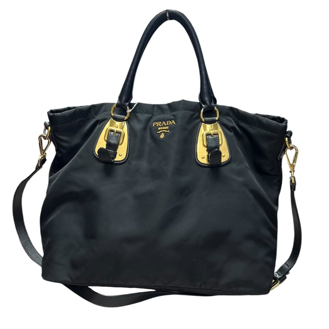 PRADA Tessuto Nylon Tote Bag Tote Black Gold Hardware | Authentic Pre-Owned Luxury