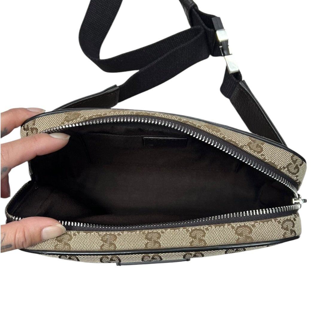 GUCCI GG Canvas Belt Bag Beige/Brown Silver Hardware | Authentic Pre-Owned Luxury