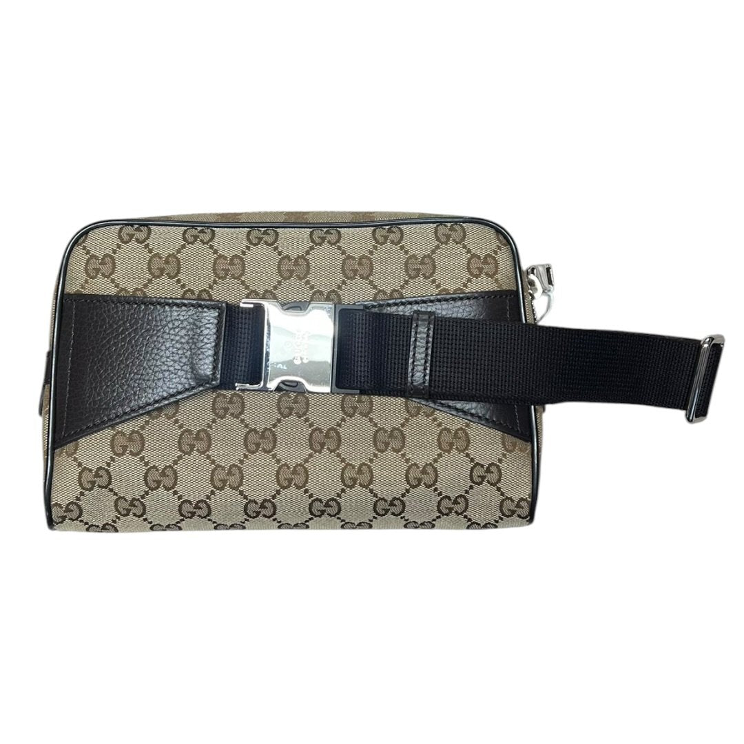 GUCCI GG Canvas Belt Bag Beige/Brown Silver Hardware | Authentic Pre-Owned Luxury