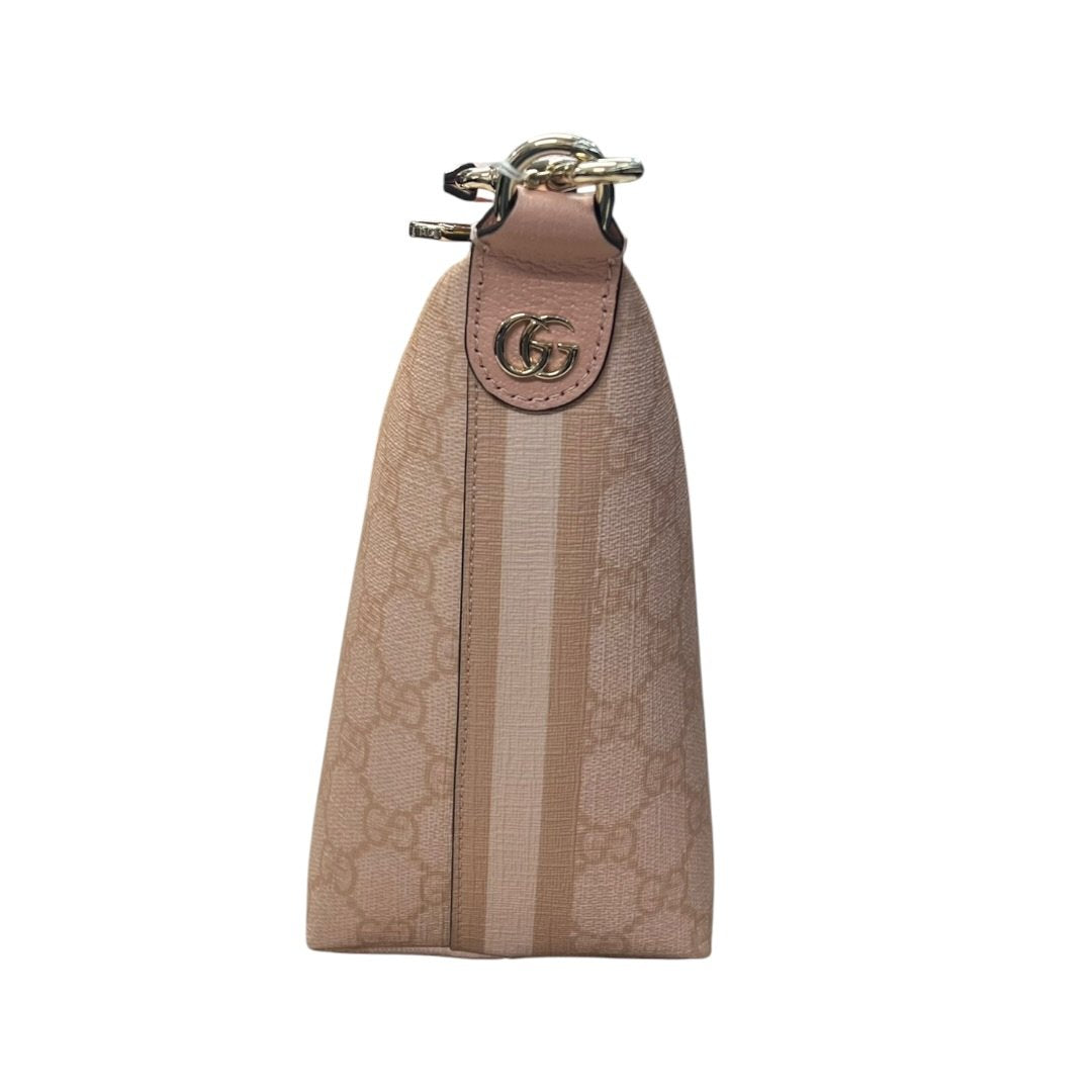 GUCCI GG Supreme Canvas Ophidia GG Supreme Mini Pouch Pink Gold Hardware | Authentic Pre-Owned Luxury