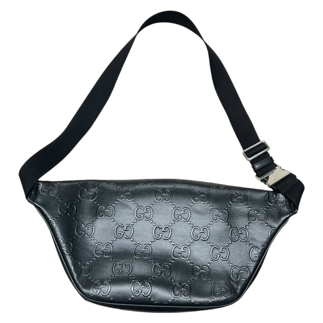 GUCCI GG Embossed Leather GG Embossed Leather Belt Bag Black Silver Hardware | Authentic Pre-Owned Luxury