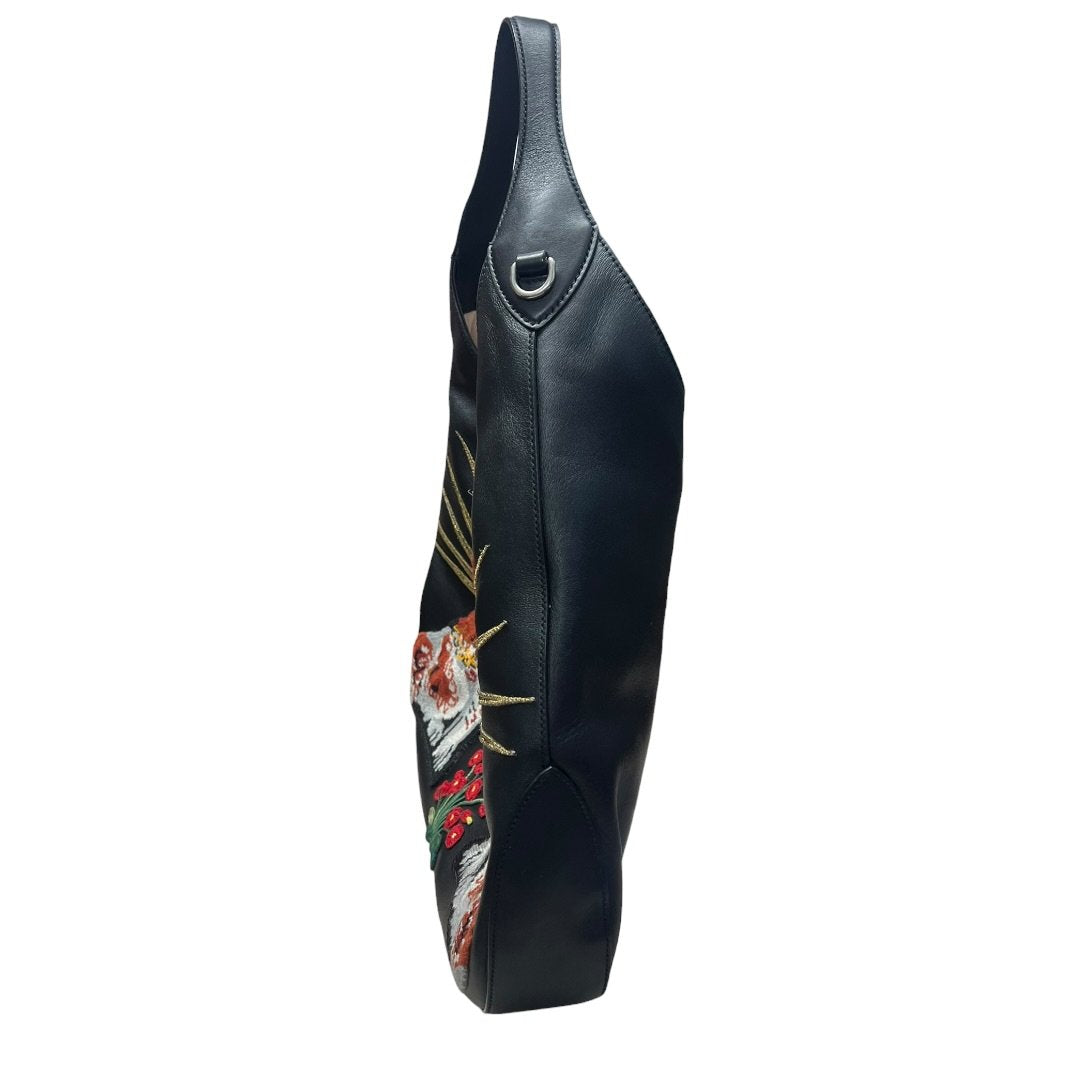 GUCCI Leather Dionysus Hobo Bag with King Charles Spaniel Embroidery Hobo Bag Black, Red, White, Gold, Green Silver Hardware | Authentic Pre-Owned Luxury