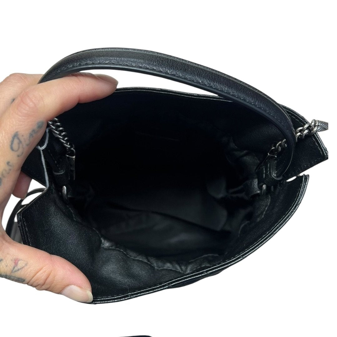 GUCCI Quilted Leather GG Marmont Matelassé Mini Bucket Bag Bucket Bag Black Silver Hardware | Authentic Pre-Owned Luxury