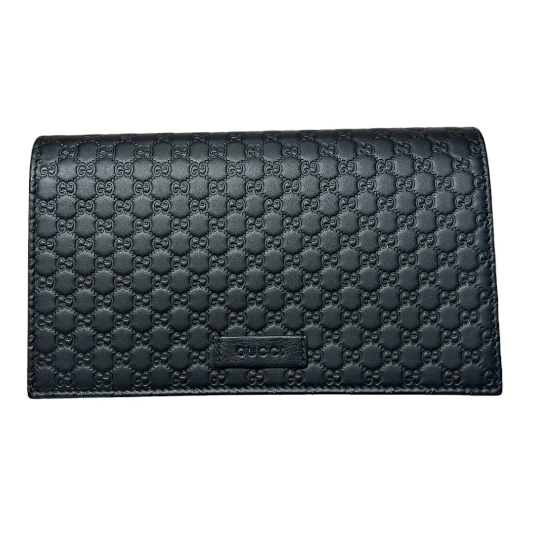 GUCCI Microguccissima Continental Wallet on Chain Wallet / Wallet-on-Chain Black Gold Hardware | Authentic Pre-Owned Luxury