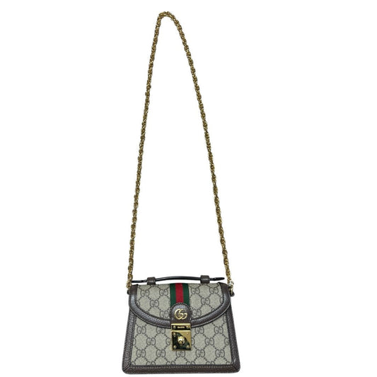 GUCCI GG Supreme Canvas, Leather Padlock Mini Shoulder Bag Shoulder Bag Beige, Brown, Red, Green Gold Hardware | Authentic Pre-Owned Luxury