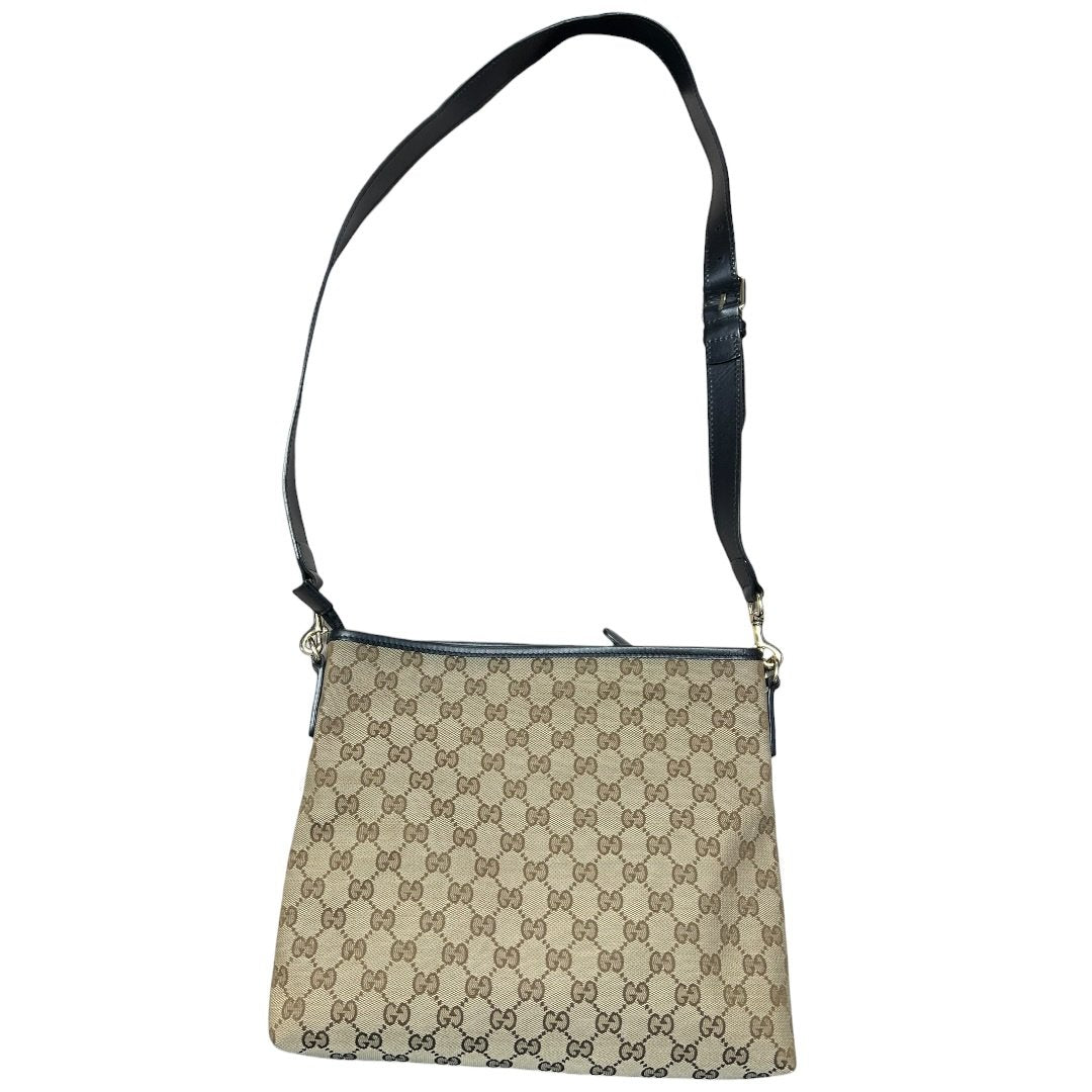 GUCCI GG Monogram Canvas GG Canvas Web Stripe Shoulder Bag Beige, Brown, Red, Green, Black Silver-tone Hardware | Authentic Pre-Owned Luxury