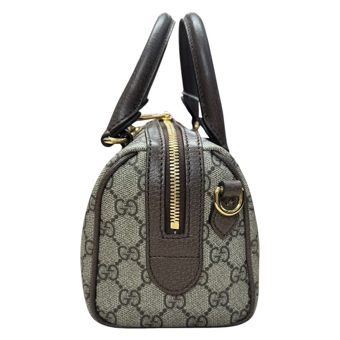 GUCCI GG Supreme Canvas Ophidia Mini Top Handle Bag Handbag Beige, Ebony, Dark Brown, Green, Red Gold Hardware | Authentic Pre-Owned Luxury