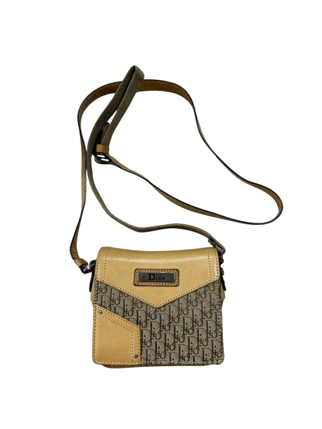 Christian Dior Trotter Shoulder Bag Beige Yellow Leather | Authentic Pre-Owned Luxury