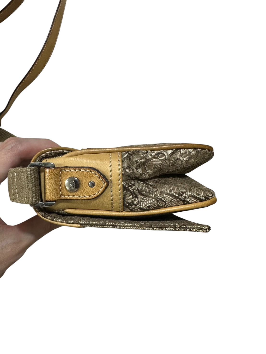 Christian Dior Trotter Shoulder Bag Beige Yellow Leather | Authentic Pre-Owned Luxury
