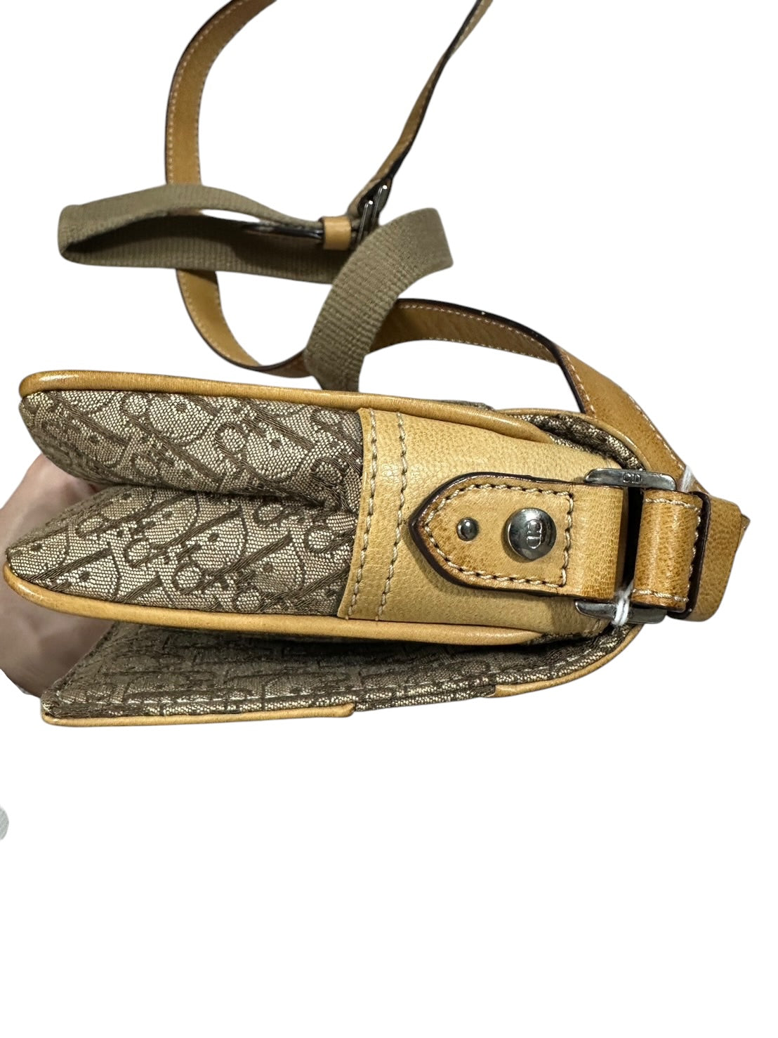 Christian Dior Trotter Shoulder Bag Beige Yellow Leather | Authentic Pre-Owned Luxury