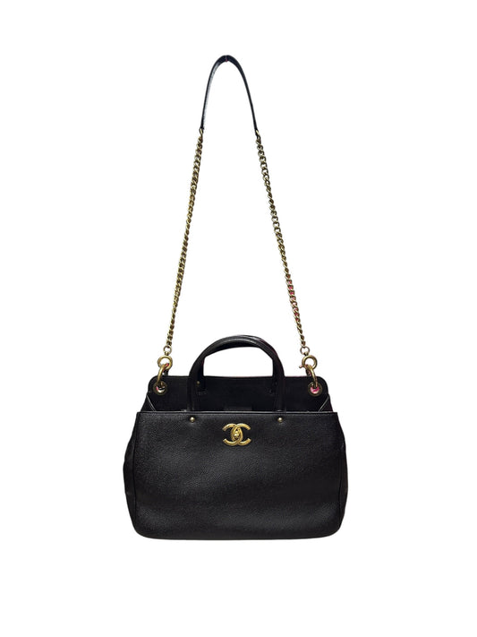 CHANEL Caviar Neo Executive Shopping Tote Handbag Black Gold Hardware | Authentic Pre-Owned Luxury