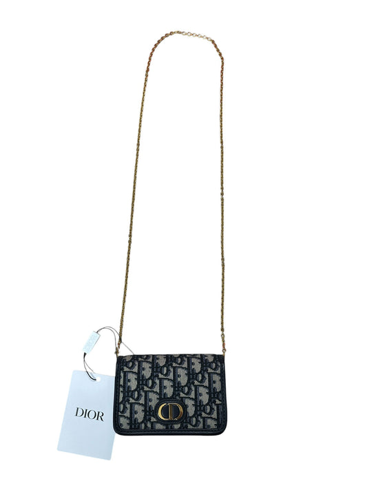 Christian Dior Oblique Jacquard 30 Montaigne 2-in-1 Pouch Navy Gold Hardware | Authentic Pre-Owned Luxury