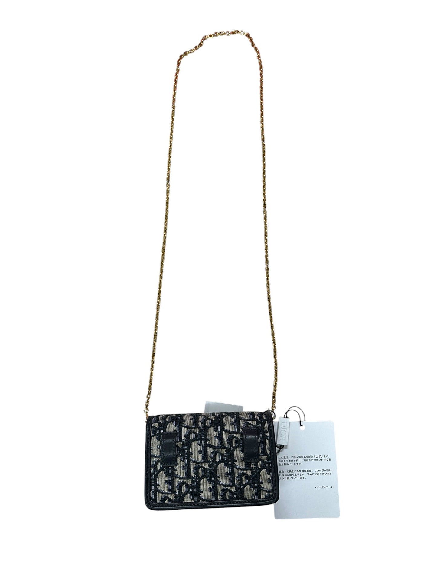 Christian Dior Oblique Jacquard 30 Montaigne 2-in-1 Pouch Navy Gold Hardware | Authentic Pre-Owned Luxury
