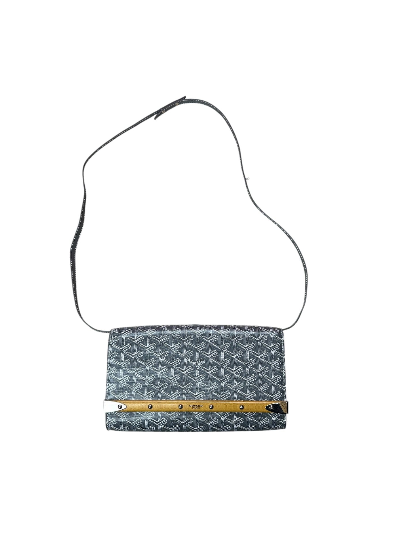 Goyard Goyardine Plumet Pochette Crossbody Bag Grey Silver Hardware | Authentic Pre-Owned Luxury