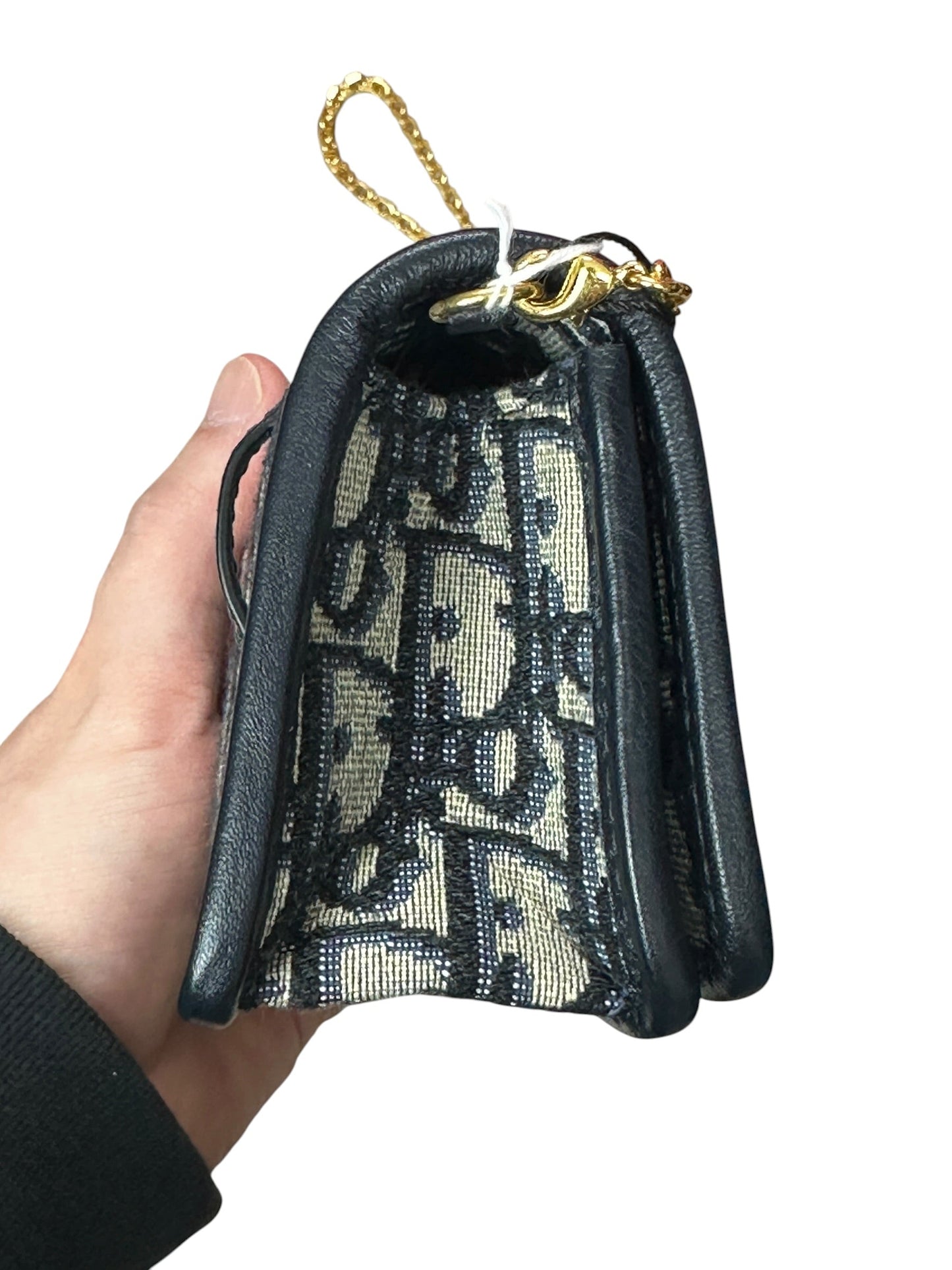 Christian Dior Oblique Jacquard 30 Montaigne 2-in-1 Pouch Navy Gold Hardware | Authentic Pre-Owned Luxury