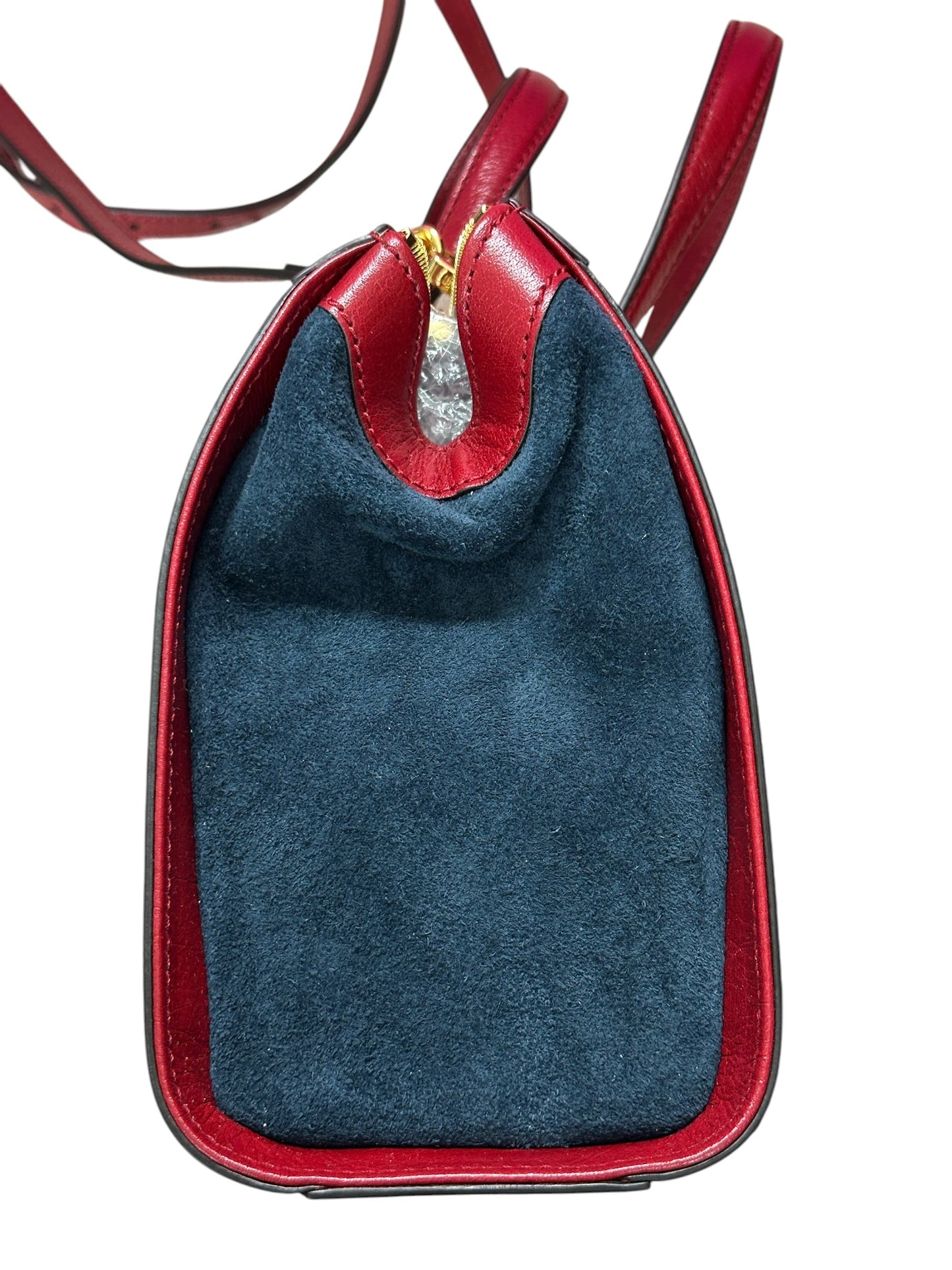 Gucci Suede Calfskin Ophidia Tote Bag Navy Red Gold Hardware | Authentic Pre-Owned Luxury