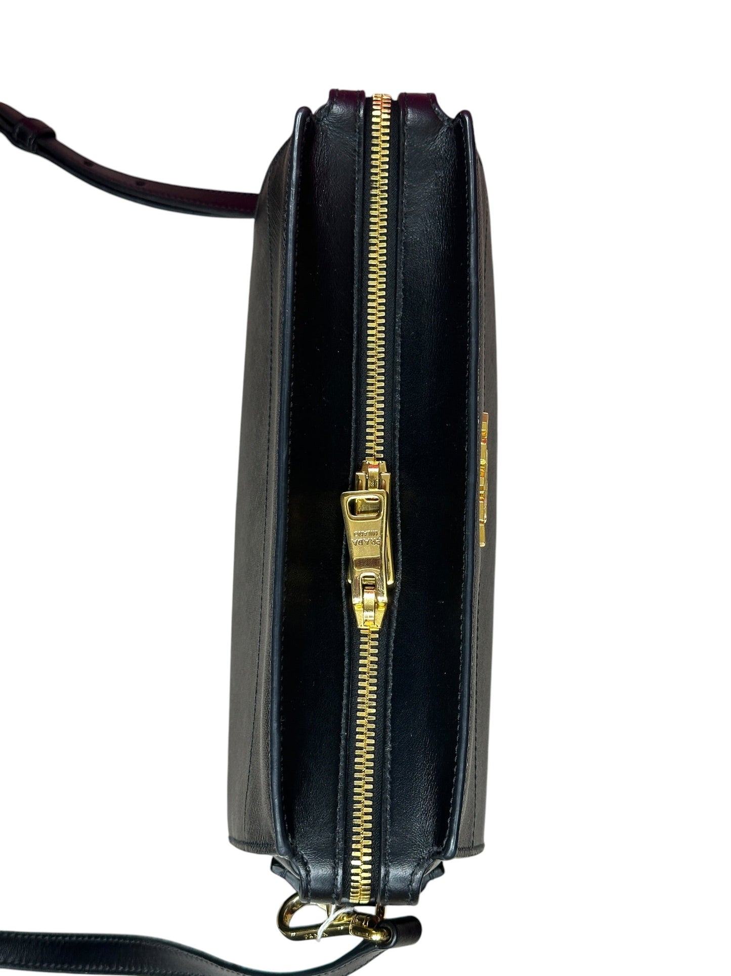 Prada Saffiano Lux Leather Crossbody Bag Black Gold Hardware | Authentic Pre-Owned Luxury