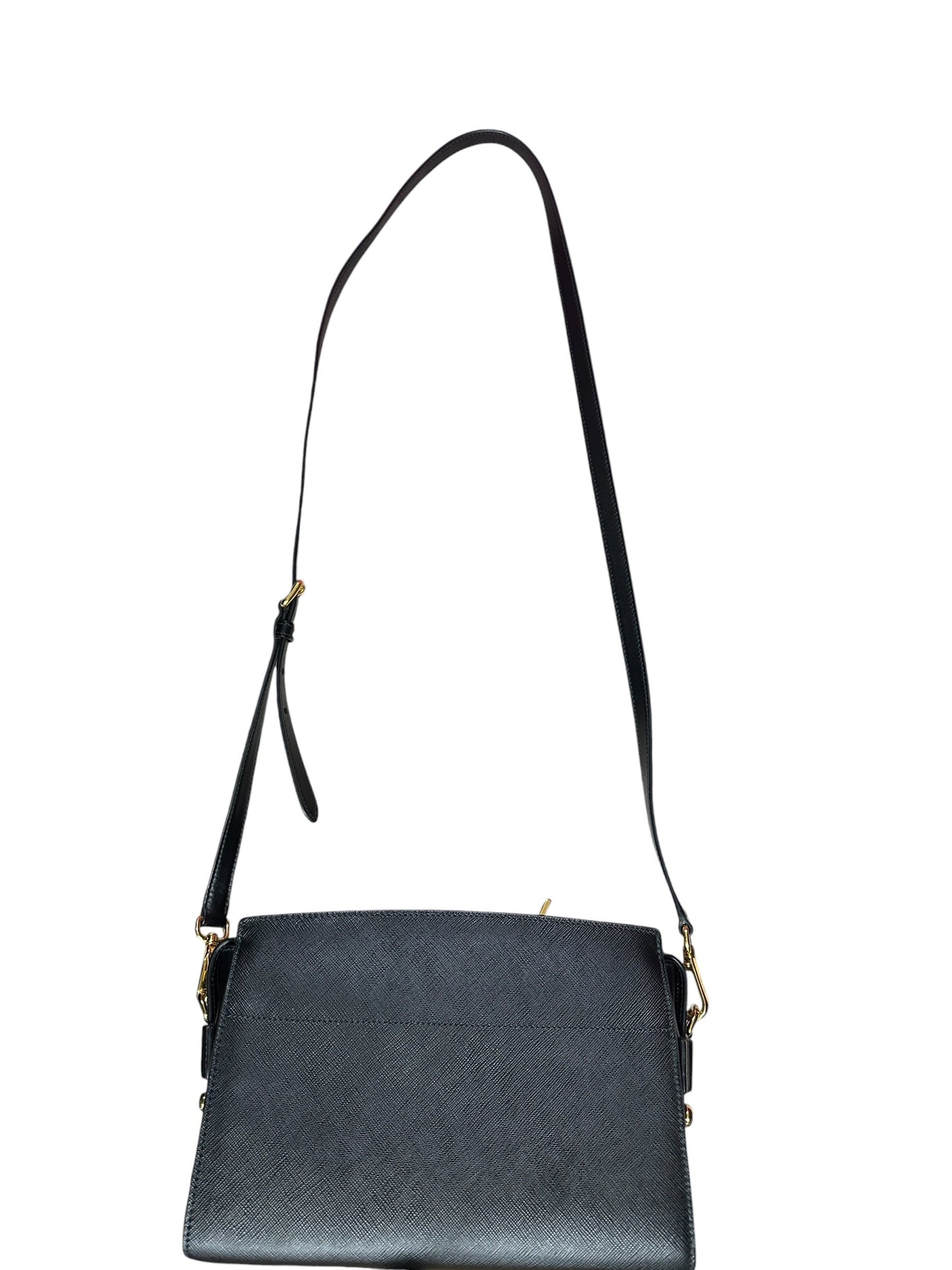 Prada Saffiano Lux Leather Crossbody Bag Black Gold Hardware | Authentic Pre-Owned Luxury