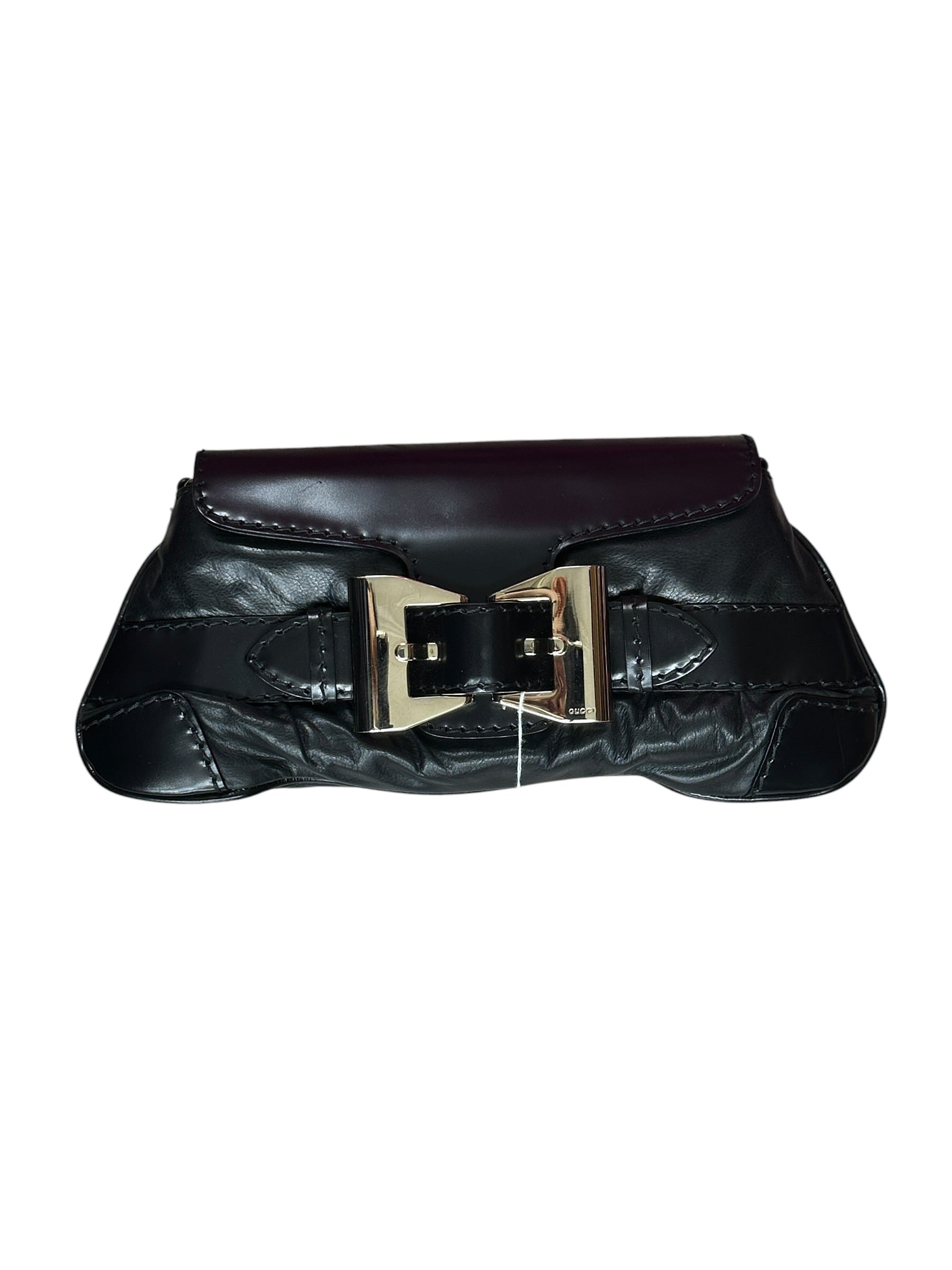 Gucci Calfskin Queen Margaret Clutch Bag Black Gold Hardware | Authentic Pre-Owned Luxury