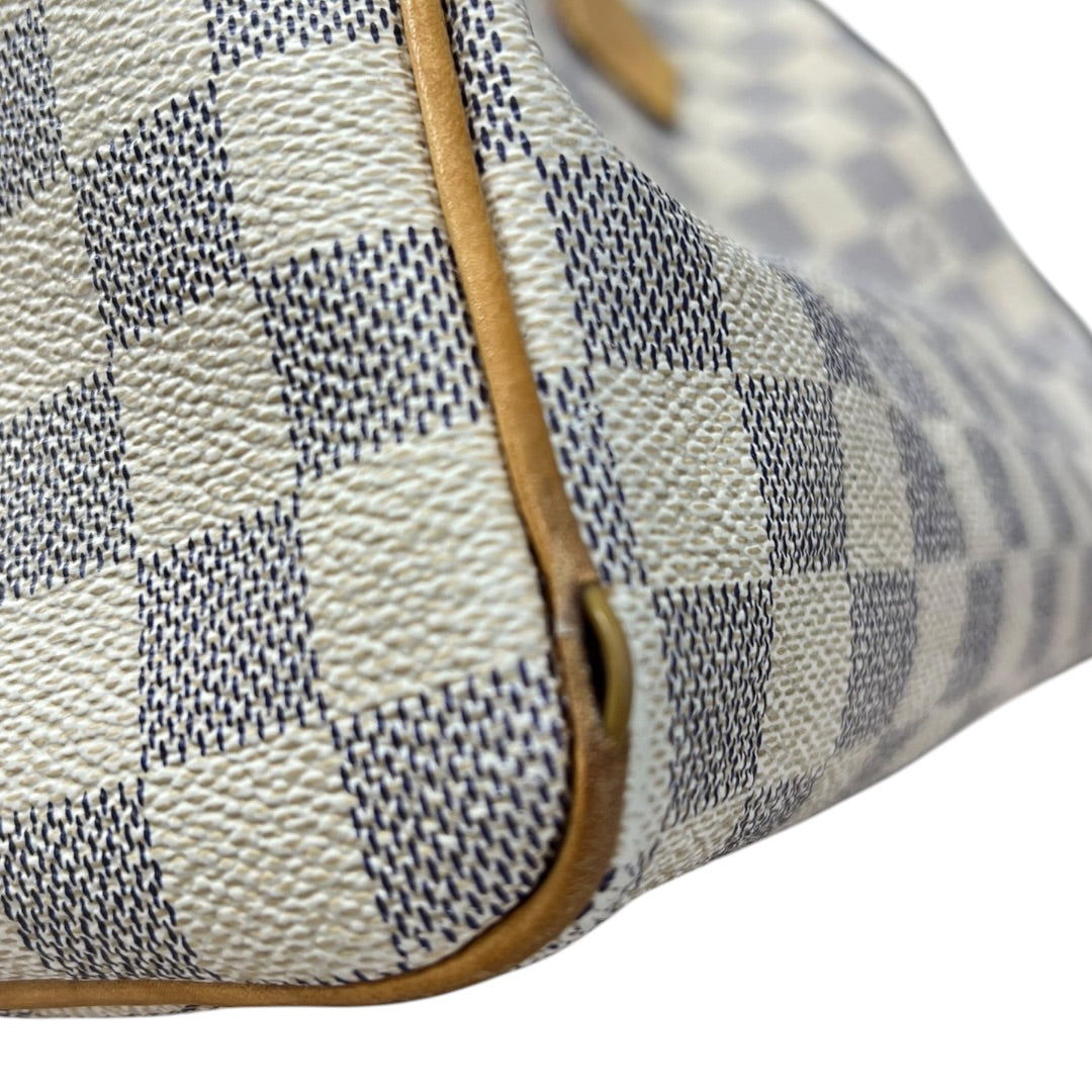 LOUIS VUITTON Damier Azur Speedy 25 Handbag White, Blue Gold Hardware | Authentic Pre-Owned Luxury