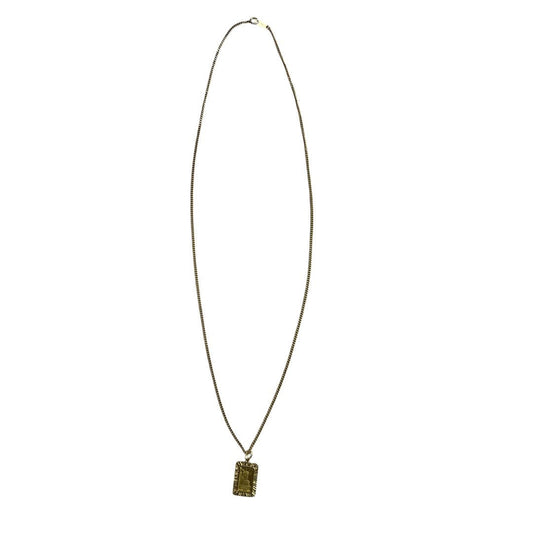24K Gold Bar Pendant Necklace