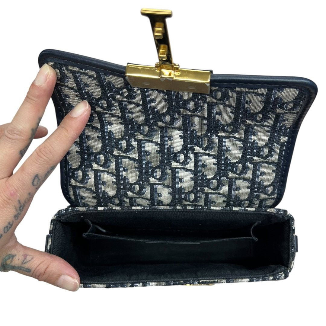 DIOR Oblique Canvas 30 Montaigne Belt Pouch Belt Bag Blue, Beige, Navy Gold Hardware | Authentic Pre-Owned Luxury