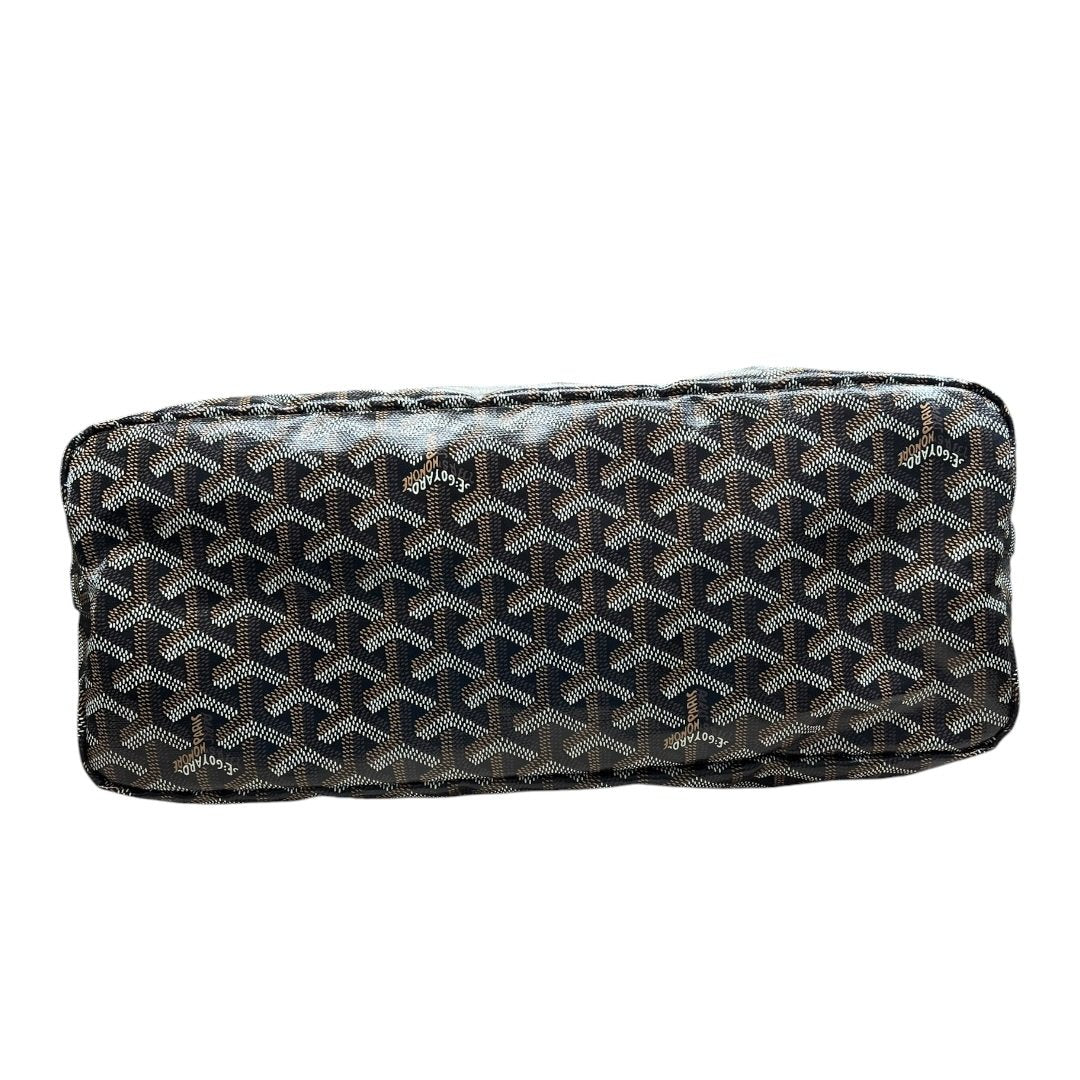 GOYARD Goyardine Canvas Hobo Shoulder Bag Shoulder Bag Black / Tan Silver Hardware | Authentic Pre-Owned Luxury
