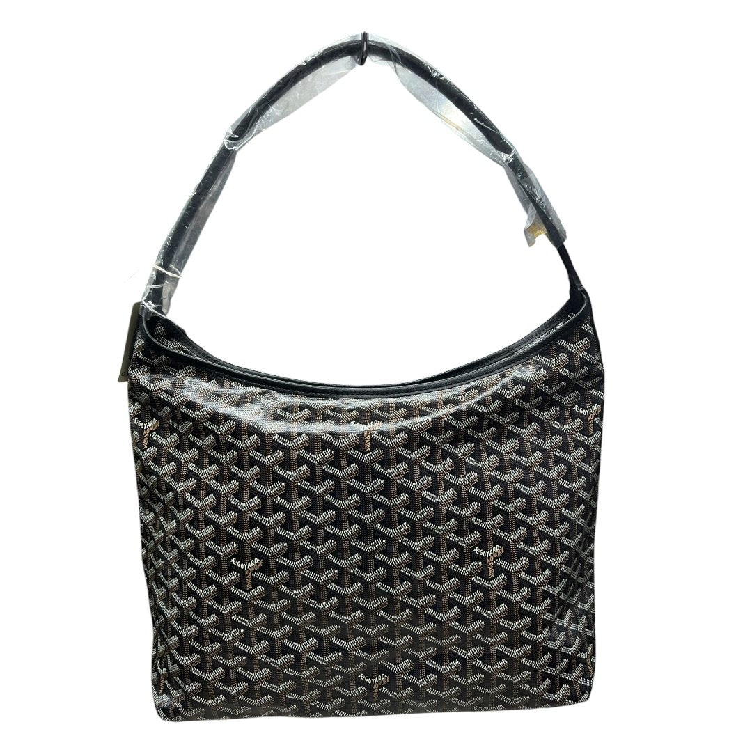 GOYARD Goyardine Canvas Hobo Shoulder Bag Shoulder Bag Black / Tan Silver Hardware | Authentic Pre-Owned Luxury