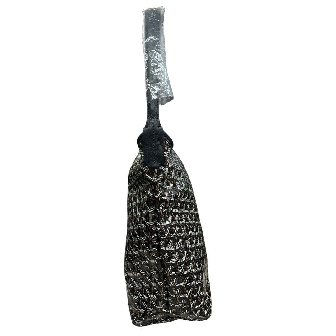 GOYARD Goyardine Canvas Hobo Shoulder Bag Shoulder Bag Black / Tan Silver Hardware | Authentic Pre-Owned Luxury