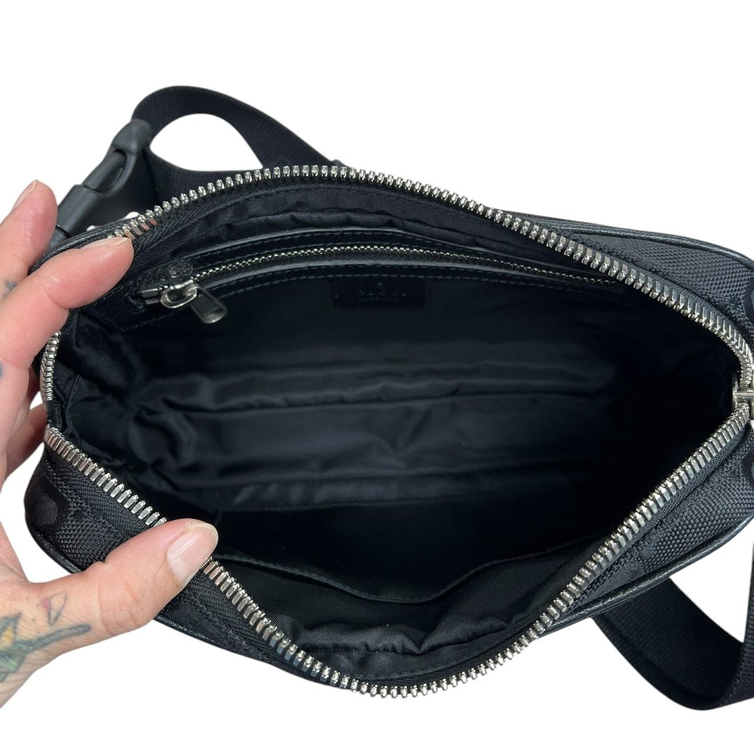 GUCCI GG Nylon GG Nylon Belt Bag Belt Bag Black Silver Hardware | Authentic Pre-Owned Luxury