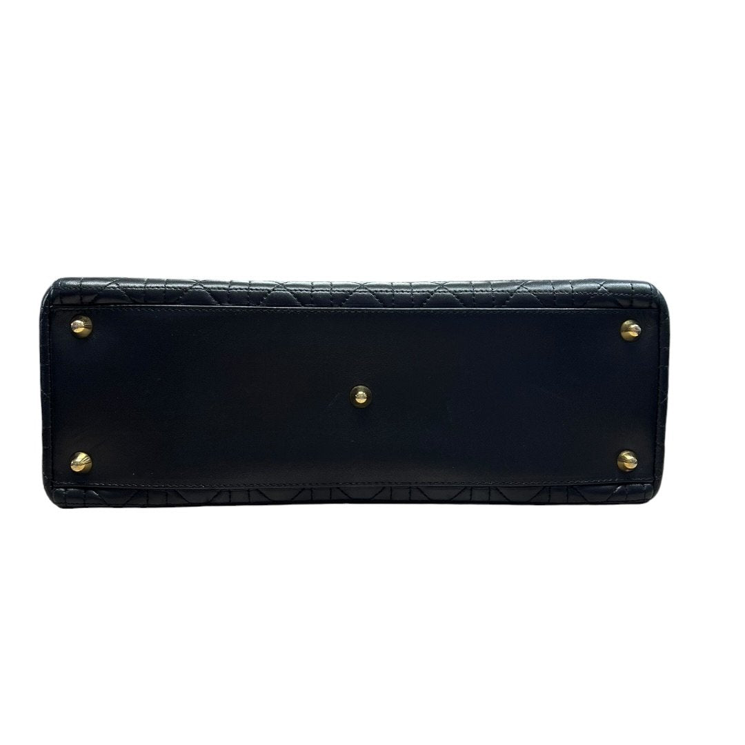 CHRISTIAN DIOR Quilted Leather Lady Dior Handbag Black Gold Hardware | Authentic Pre-Owned Luxury