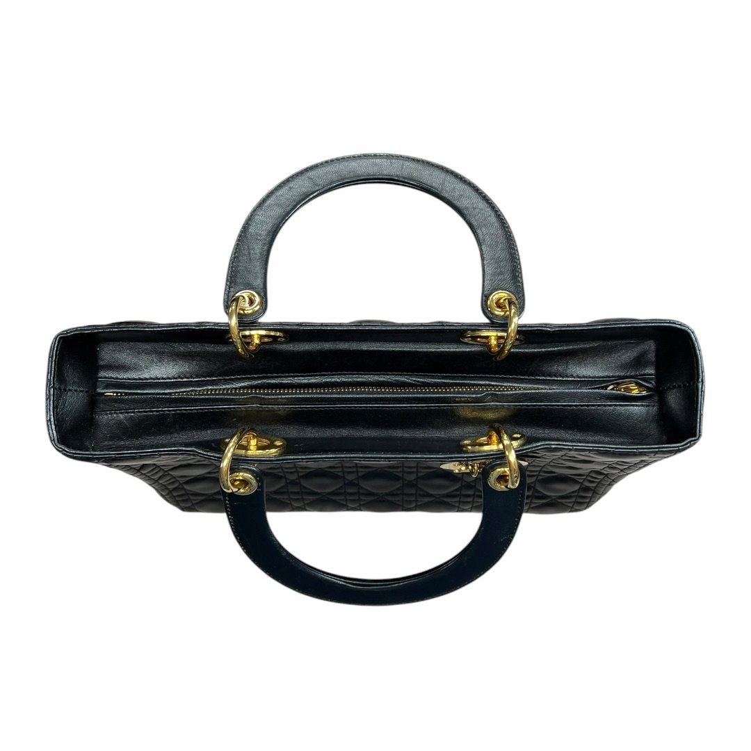 CHRISTIAN DIOR Quilted Leather Lady Dior Handbag Black Gold Hardware | Authentic Pre-Owned Luxury