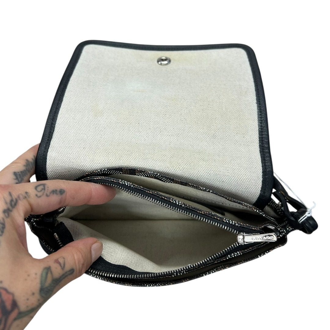 GOYARD Goyardine Canvas Plumet Pochette Shoulder Bag Black, Tan, White Silver Hardware | Authentic Pre-Owned Luxury