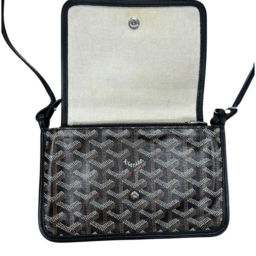 GOYARD Goyardine Canvas Plumet Pochette Shoulder Bag Black, Tan, White Silver Hardware | Authentic Pre-Owned Luxury